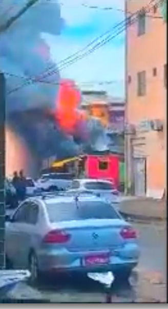 Momento da explosão. Imagem redes sociais (autor desconhecido)