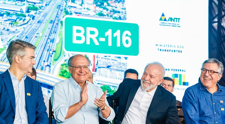 Renan Filho, Alckmin, Lula e Padilha durante cerimônia de inauguração. Foto Ricardo Stuckert / PR