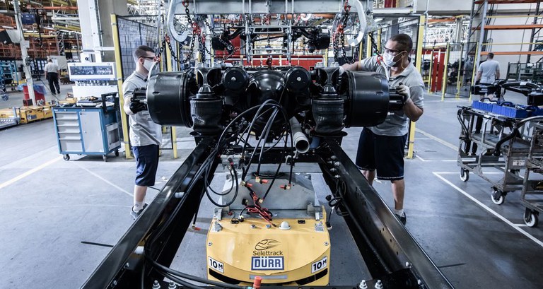 Fábrica de chassi de ônibus elétricos da Mercedes em São Bernardo do Campo. Foto: Mercedes