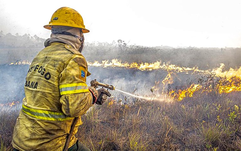 Brigadistas do Prevfogo/Ibama e ICMBio combatem incêndios na Terra Indígena Tenharim/Marmelos, no Amazonas