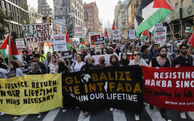 Milhares de manifestantes pró-Palestina marcham em Nova York